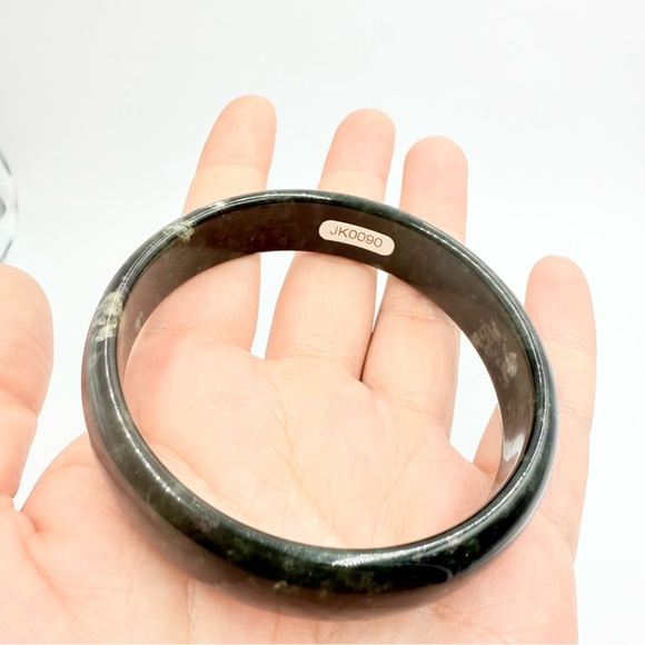 Natural Deep Green Jade Bangle Brecelate - Picture 5 of 10